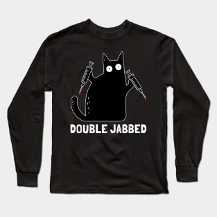 Cat With Syringes, Double Jabbed, Fully Vaccinated Long Sleeve T-Shirt